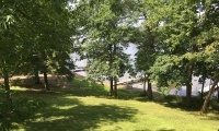 View from deck overlooking beach